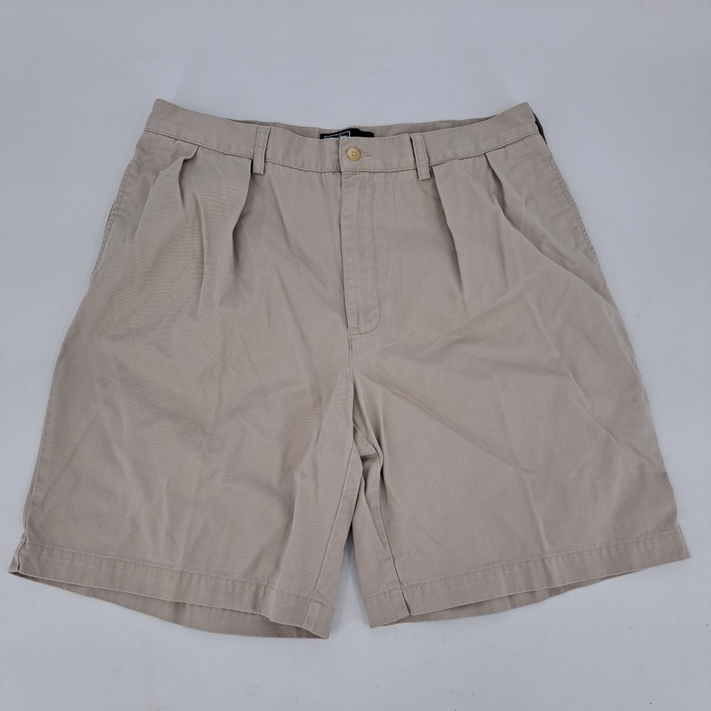 Polo Ralph Lauren Tyler Short Mens 36 Cotton Khaki Tan Double Pleated Front